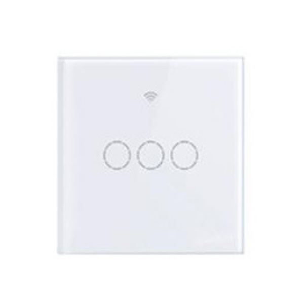 SmartWise T43-R2, 3 gombos WiFi+RF, érintős okos villanykapcsoló (csak fázis)