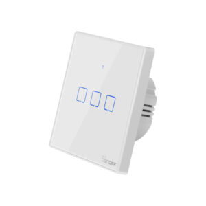 Sonoff TX T2EU3C WiFi+RF, érintős 3 gombos villanykapcsoló (fehér, kerettel)
