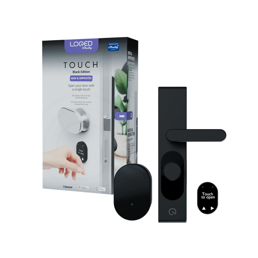 Shelly LOQED Touch Smart Lock 2s – érintős okos zár, Wi-Fi, Bluetooth, fekete